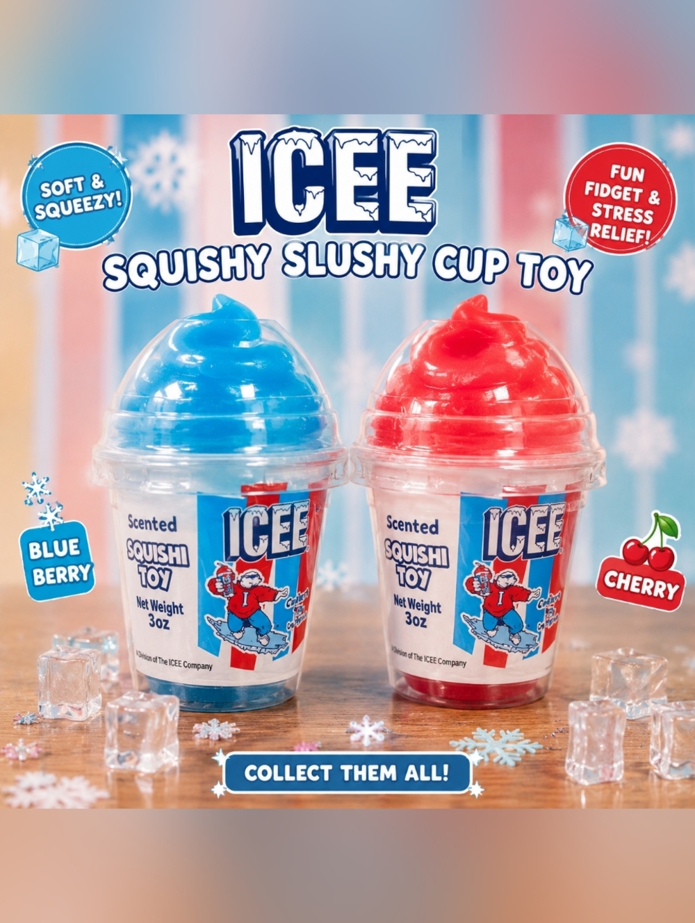 🫐 Blue ICEE Scented Squishy Slushy Cup Toy In🍧